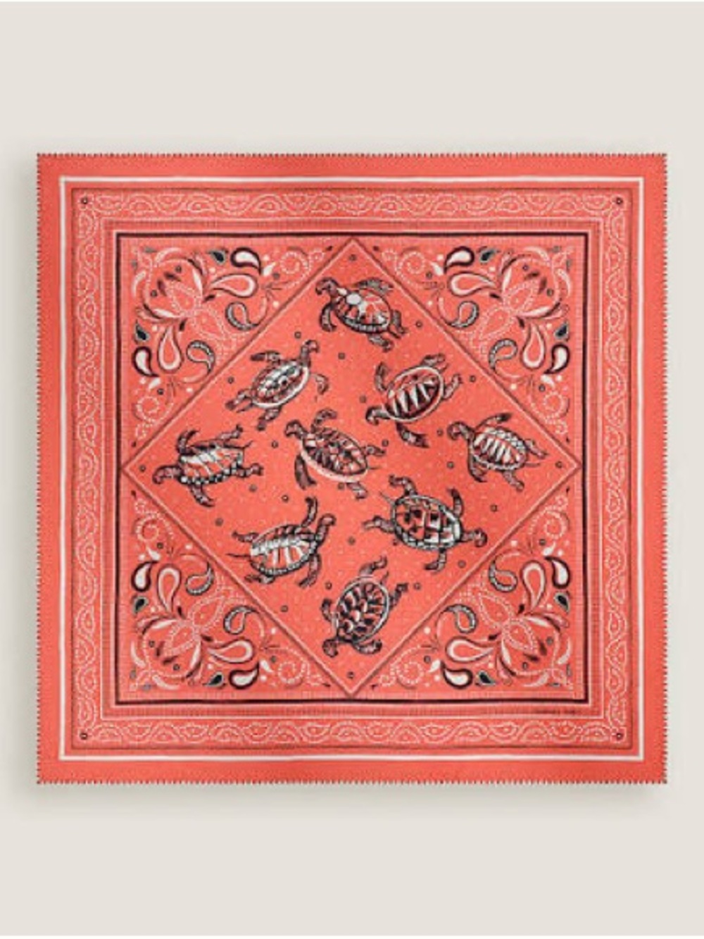 Hermès Silk Scarf | Les Tortues Bandana 55 cm | Color Rose Thé | NEW